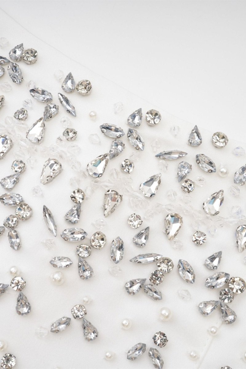 Frances Kristal Taşlı Kolsuz Mini Elbise