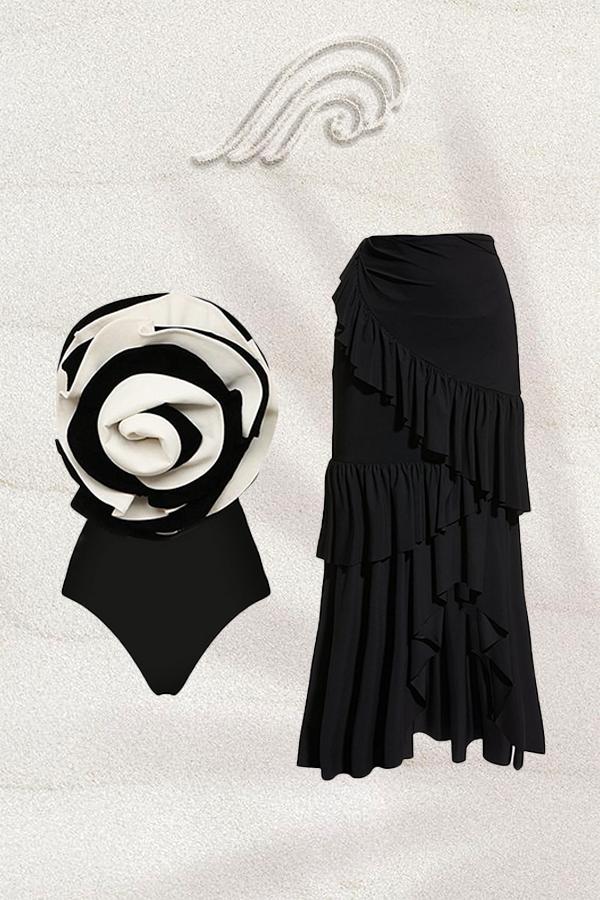 Frances Flowel Fırfır İki Parçalı Yüzme Seti