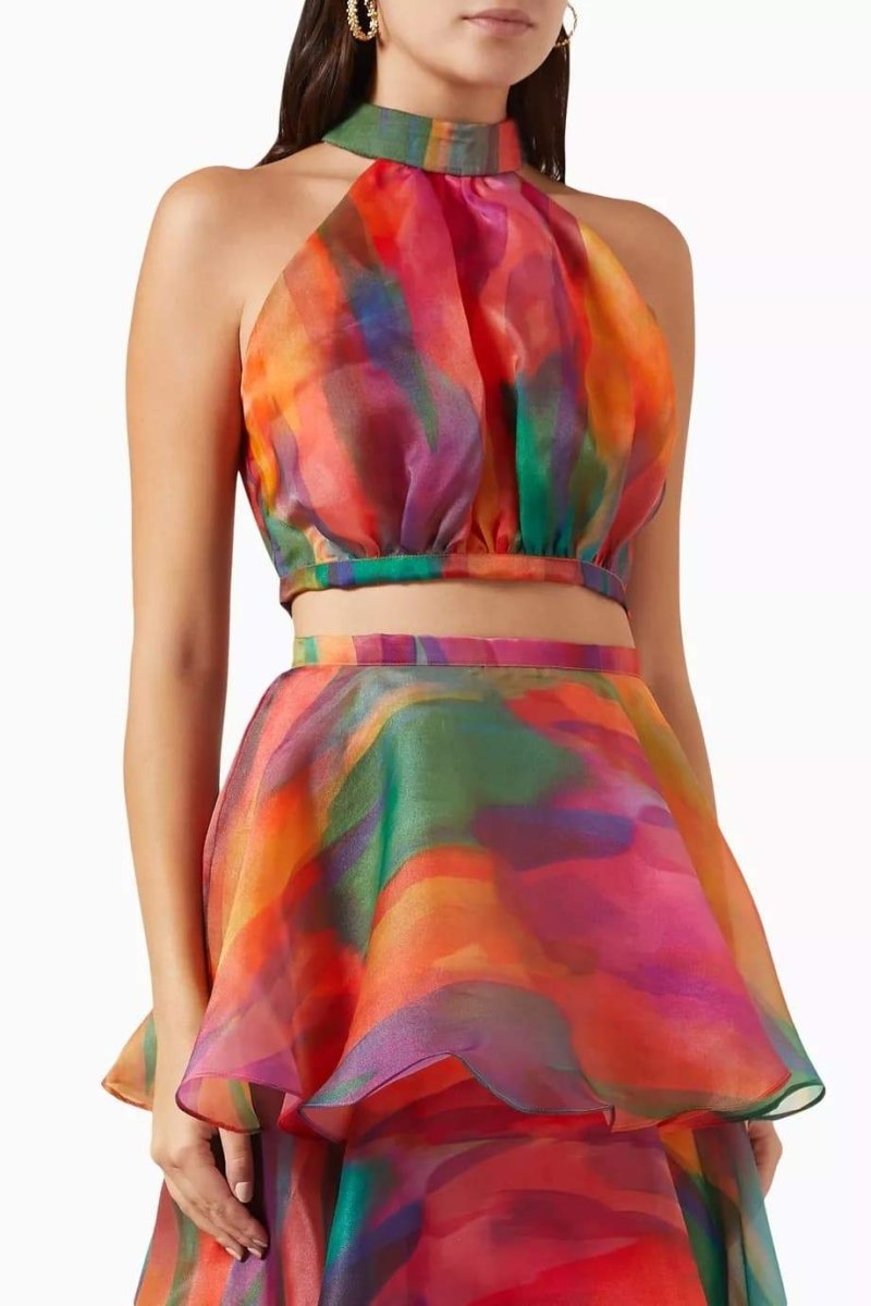 Geraldine Baskılı Katlı Şifon Takım