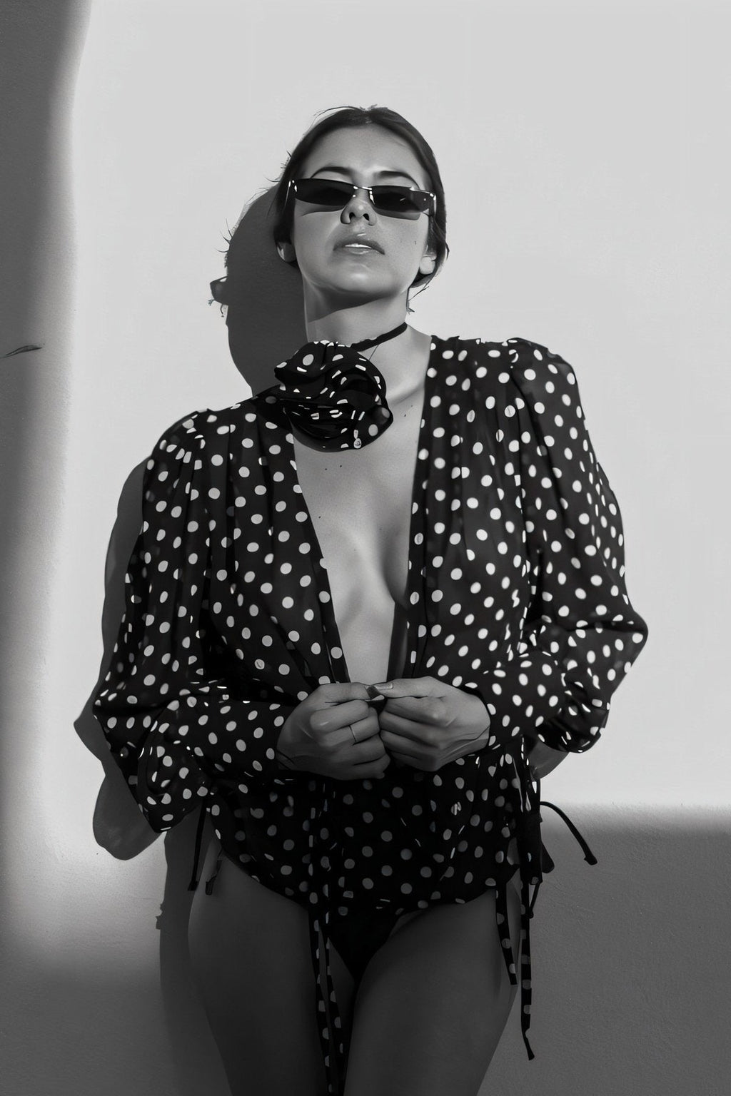 Gilda Puantiyeli Uzun Kollu Bluz