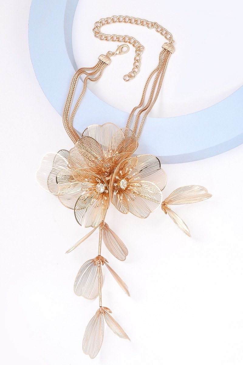 Altın Örgü Pırlanta Çiçek Takı Seti