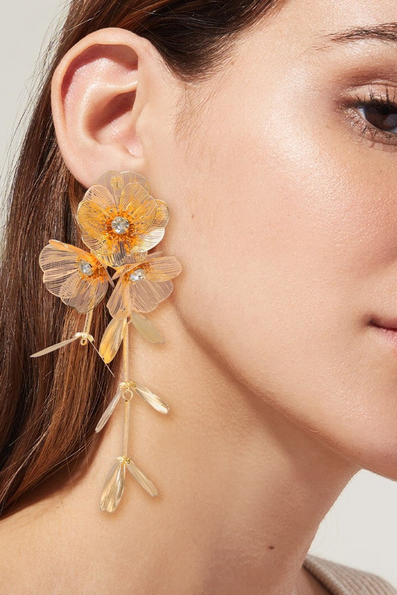 Altın Örgü Pırlanta Çiçek Takı Seti