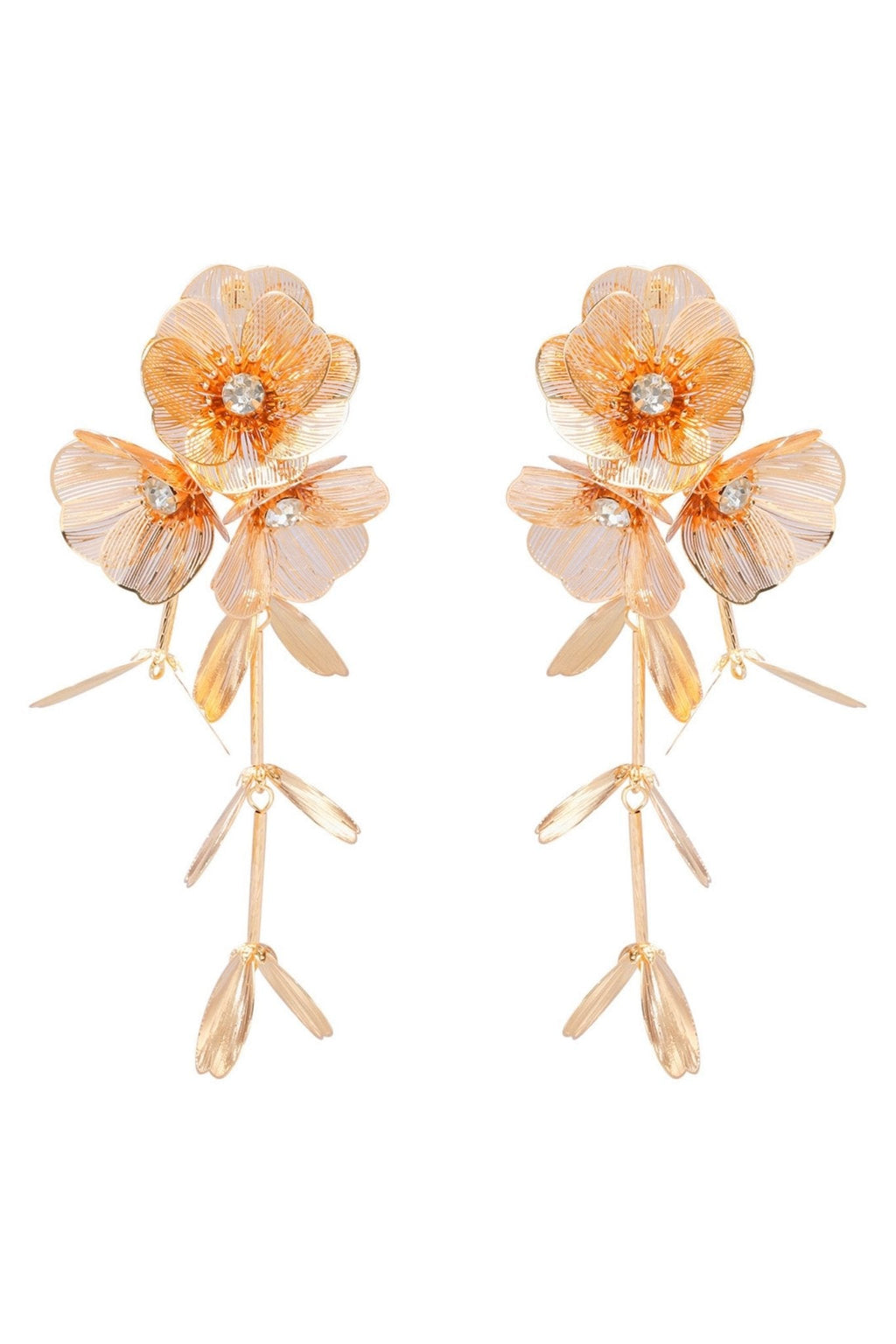 Altın Örgü Pırlanta Çiçek Takı Seti