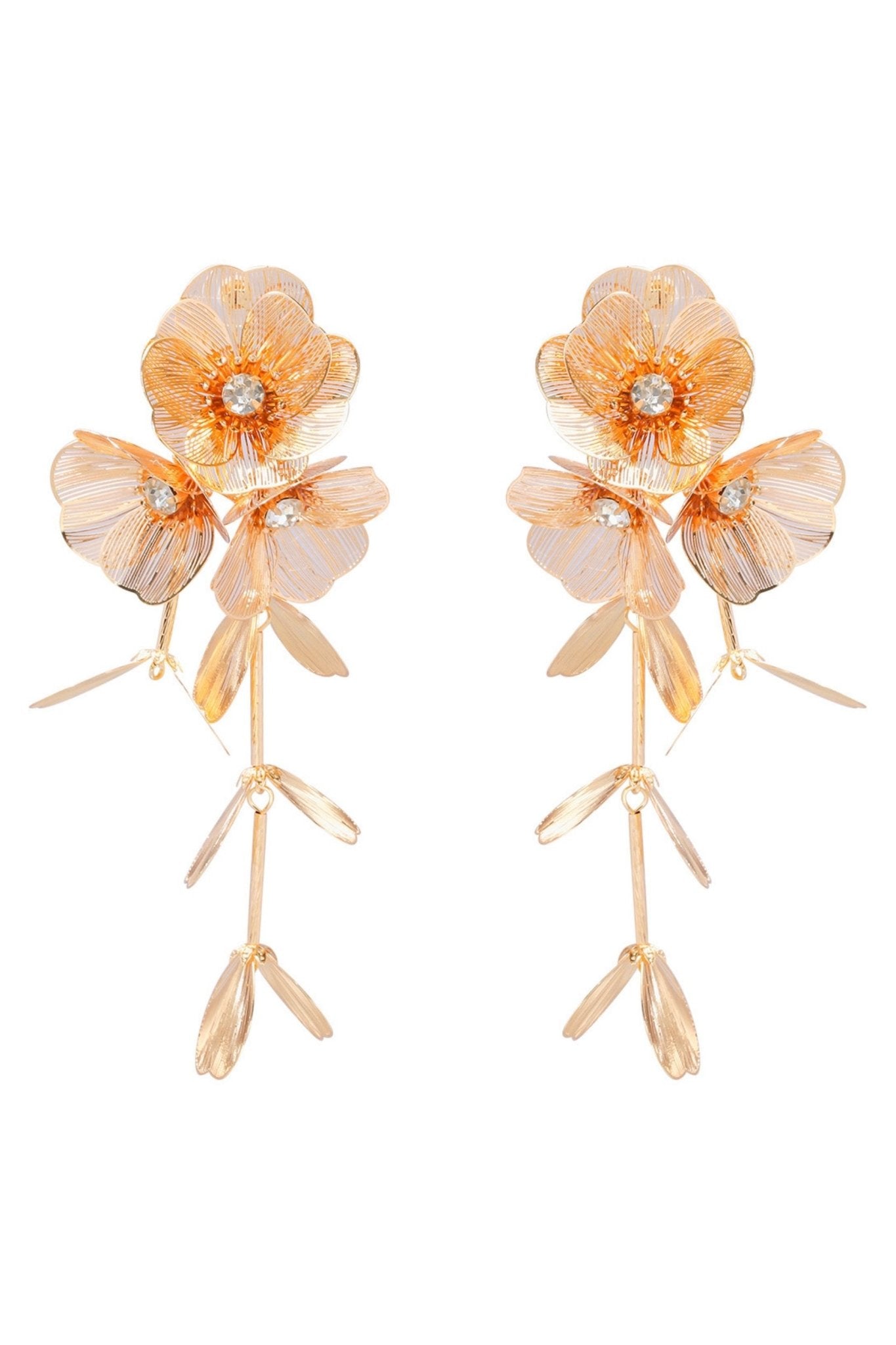 Altın Örgü Pırlanta Çiçek Takı Seti