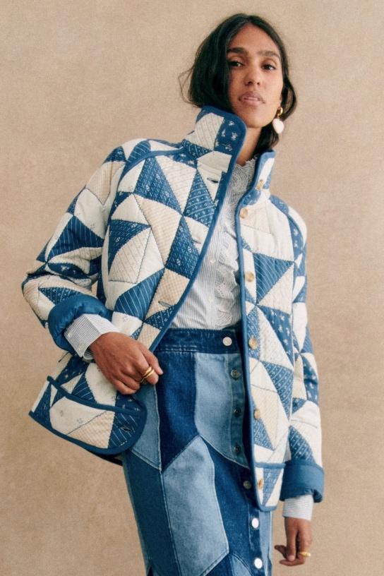 Hadley Geometrik Baskılı Kapitone Şişme Ceket