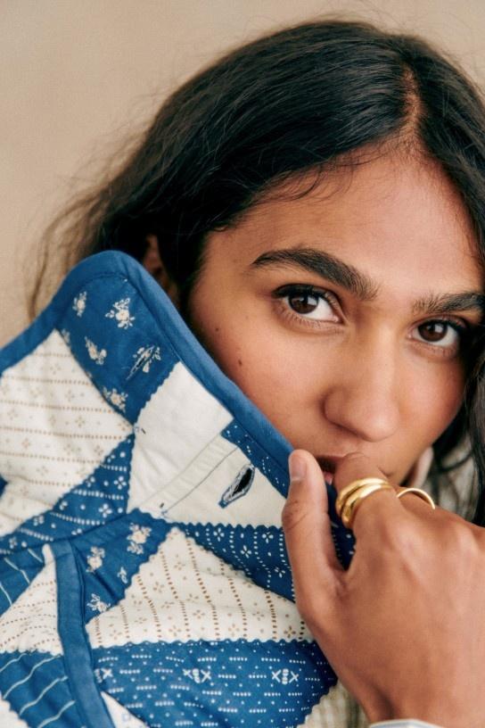 Hadley Geometrik Baskılı Kapitone Şişme Ceket