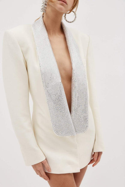 Hedy Diamante V Yaka Sırtı Açık Blazer Elbise