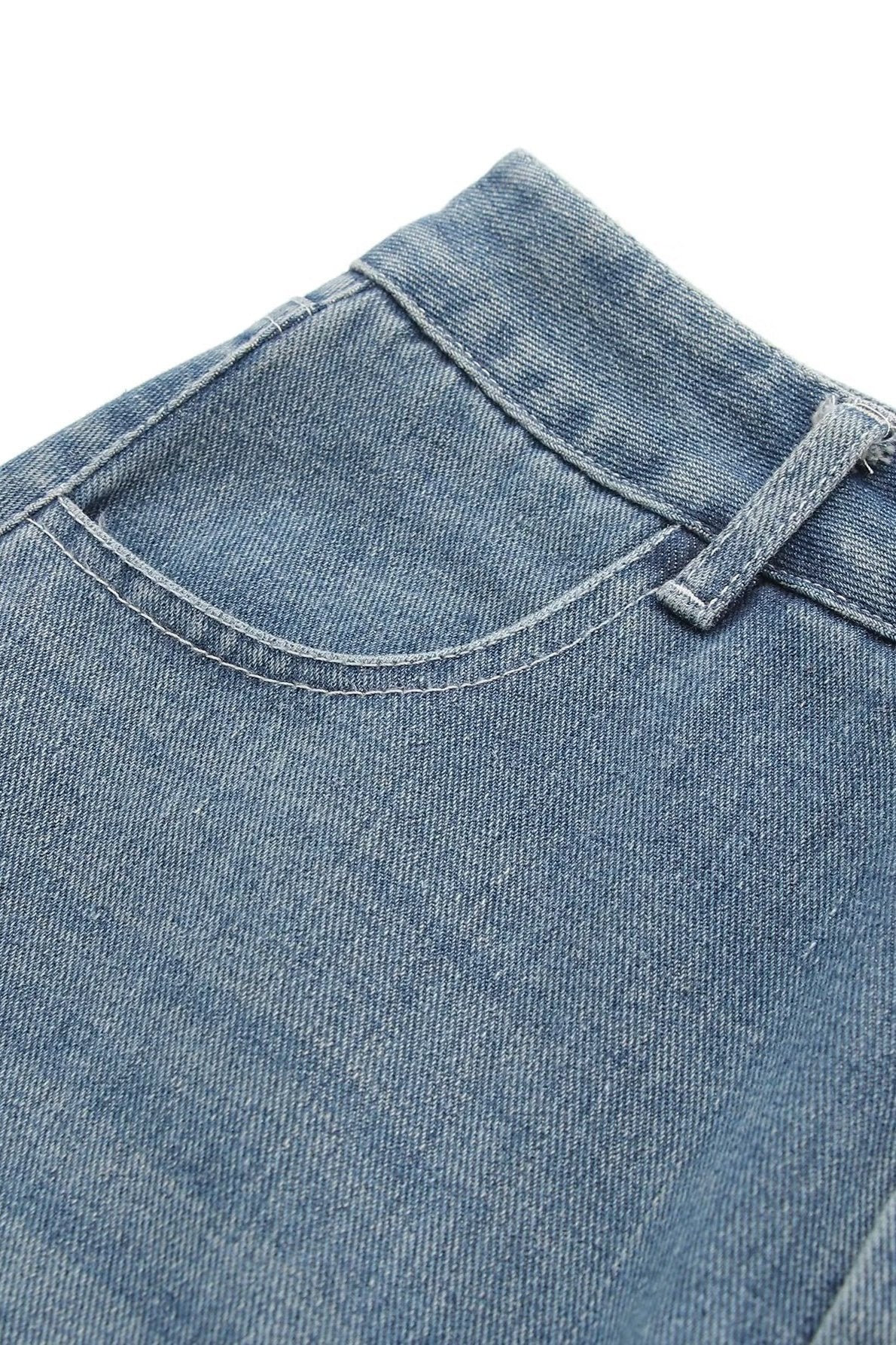 Heidi Splice Püsküllü Denim Mini Etek