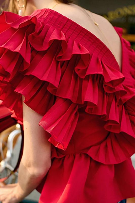 Helen Fırfırlı V Yaka Bluz