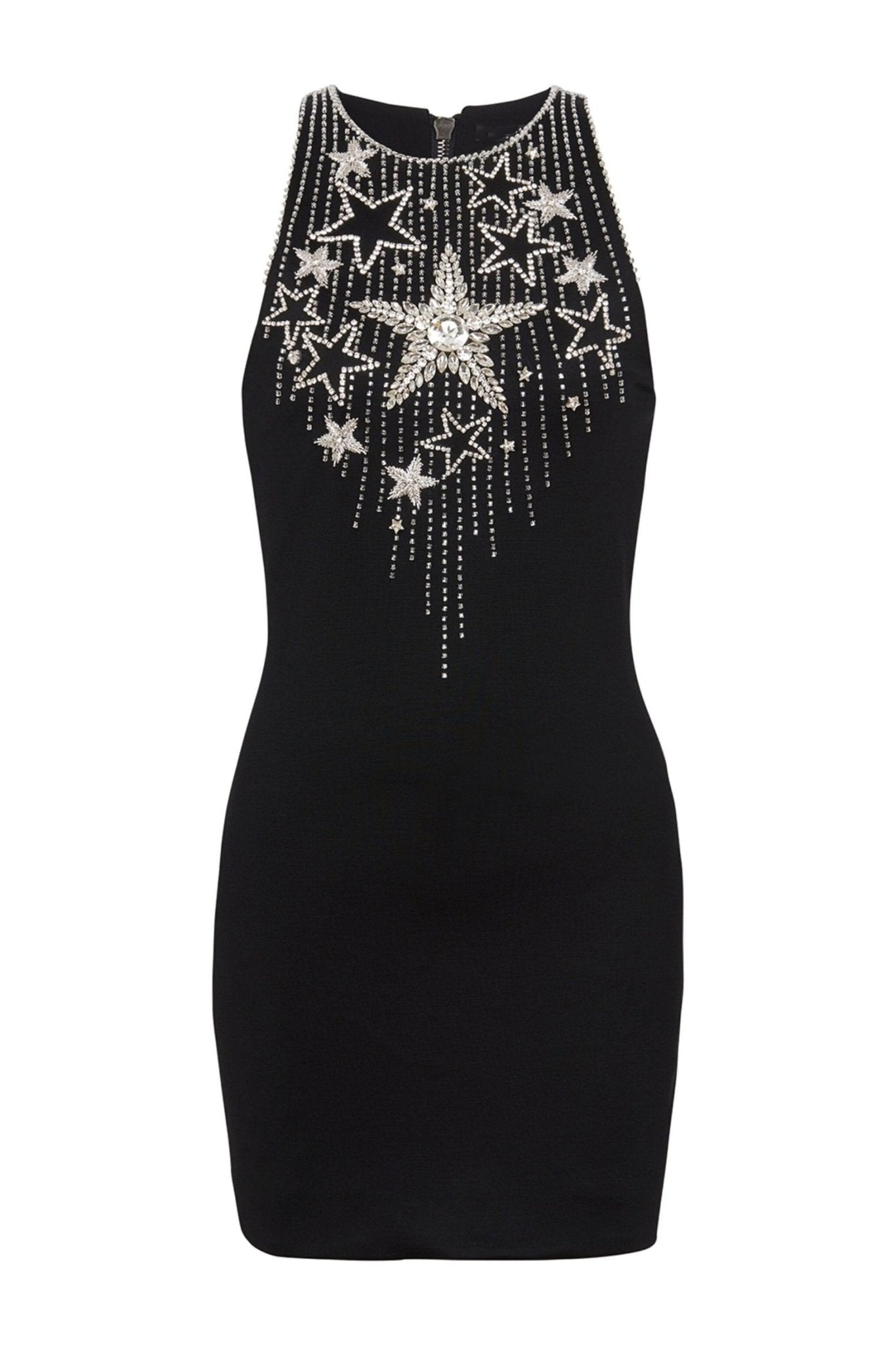 Hilary Yıldız İşlemeli Pırlanta Mini Elbise