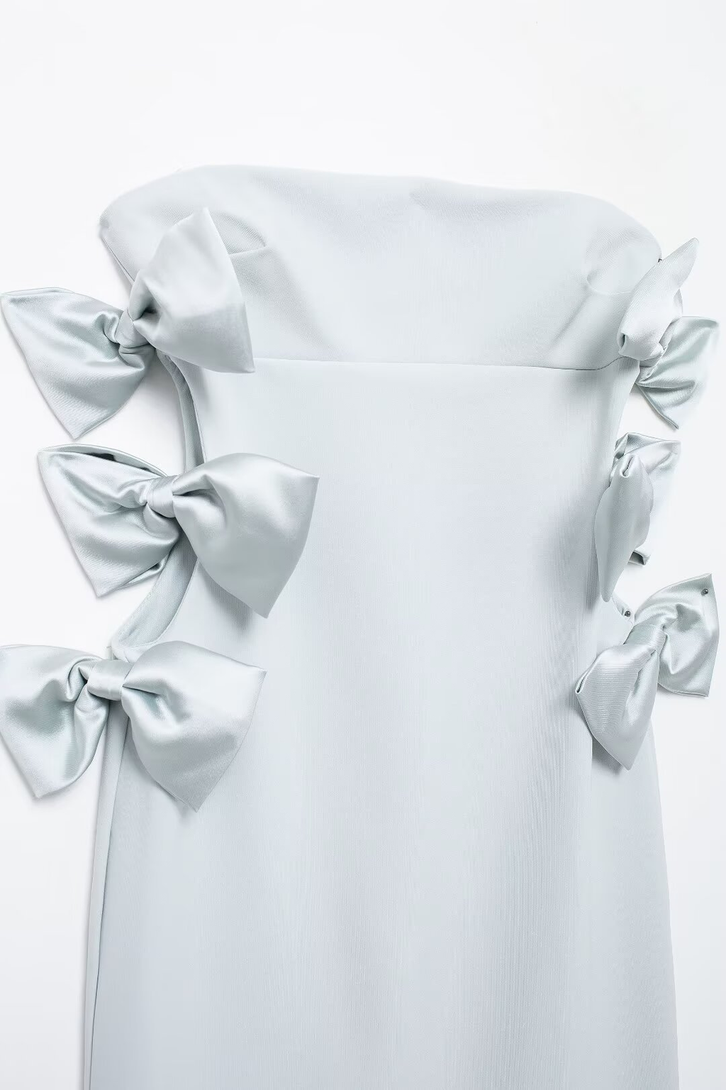 Straplez Fiyonklu Hollow Mini Elbise