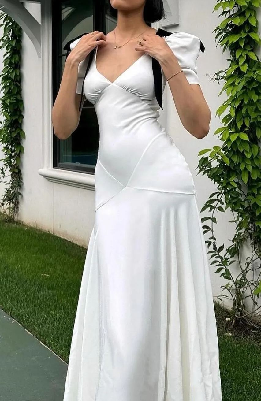 Lesley Papyonlu Puf Kol Maxi Elbise