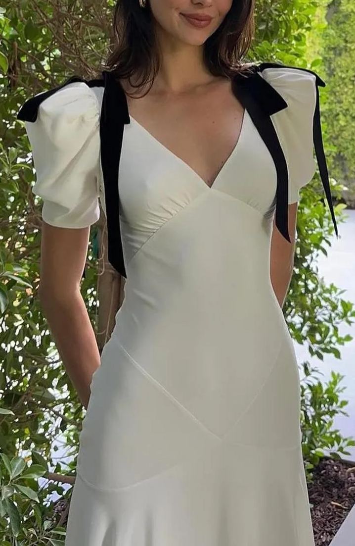 Lesley Papyonlu Puf Kol Maxi Elbise