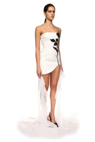 Veronica Straplez Kristal Taşlı Mini Elbise