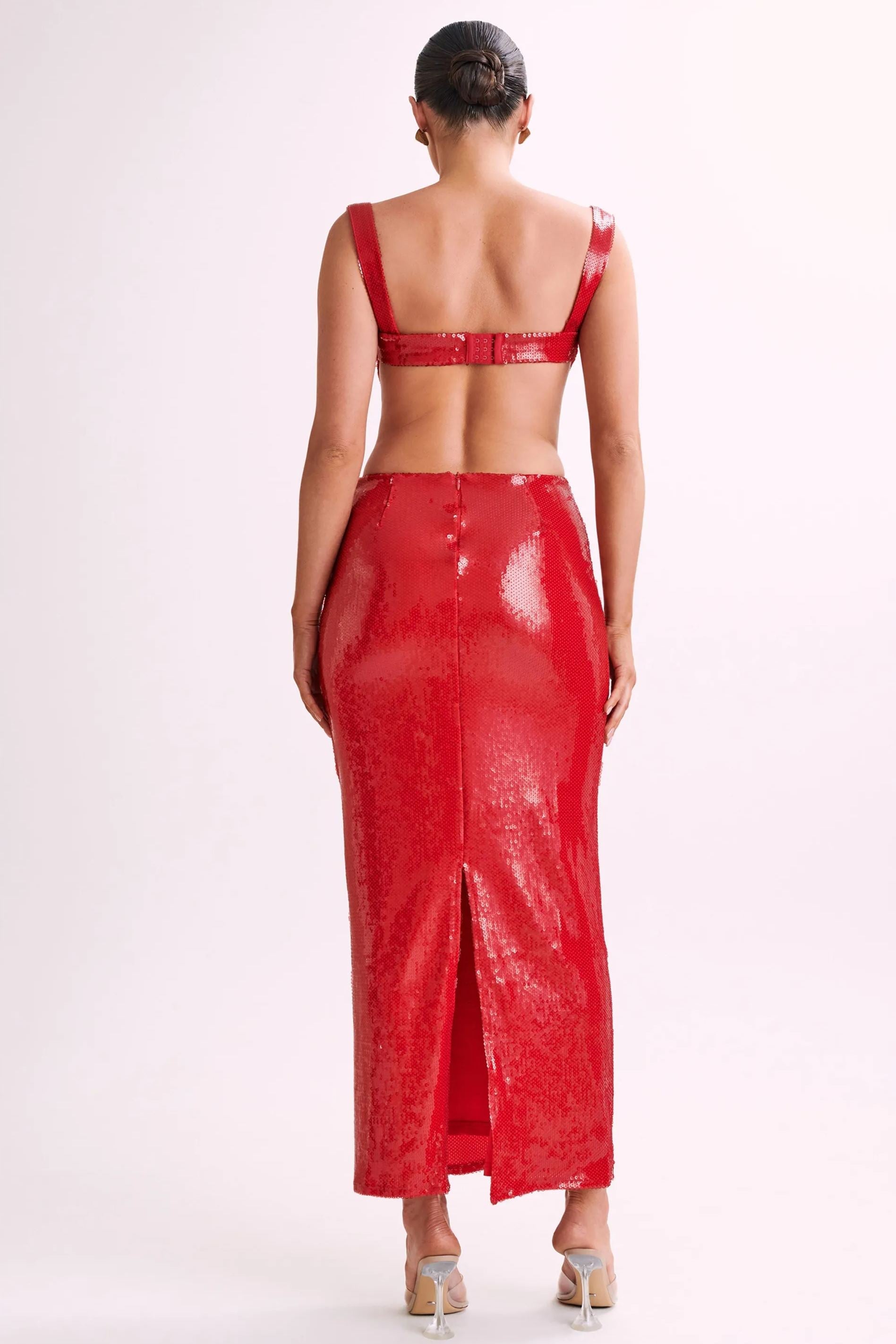 Victoria Sırtı Açık Payet Maxi Elbise