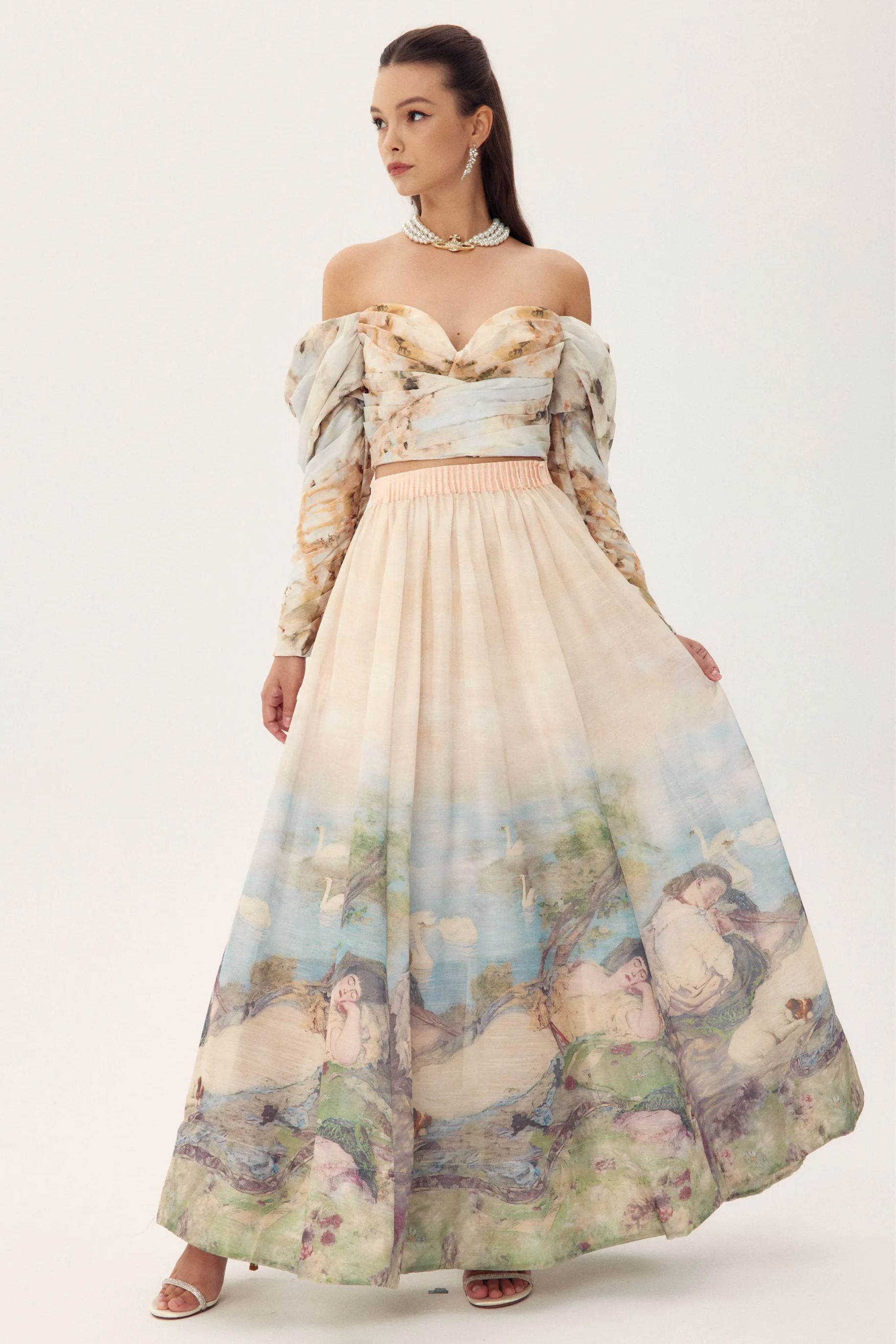 Elsa Resimli Desenli Uzun Etek Takım