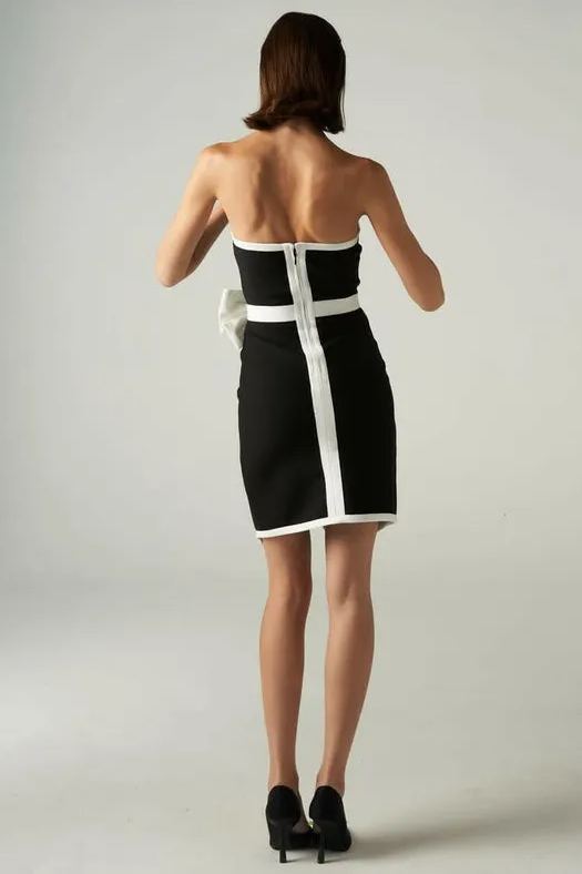 Elsie Kontrast Straplez Bandaj Mini Elbise
