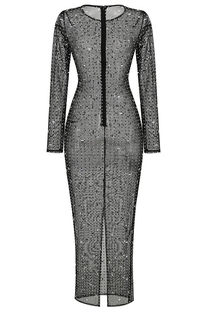 Ina Diamante File Yırtmaçlı Uzun Elbise