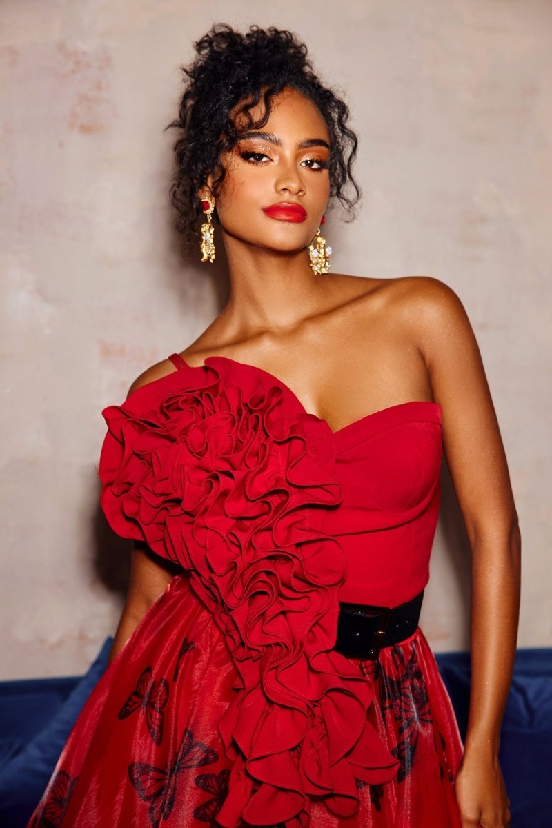 Ivy Fırfırlı Tek Omuz Korse Üst