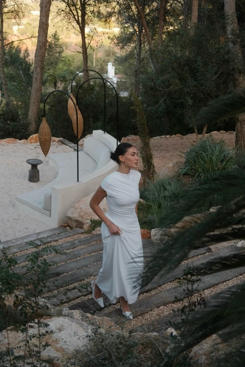 Janet Kolsuz Pileli Maxi Elbise