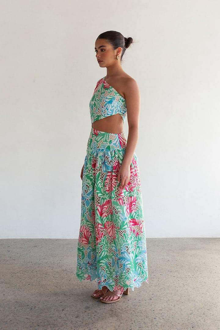 Jocelyn İşlemeli Cut-Out Midi Elbise