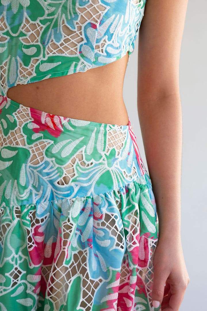 Jocelyn İşlemeli Cut-Out Midi Elbise