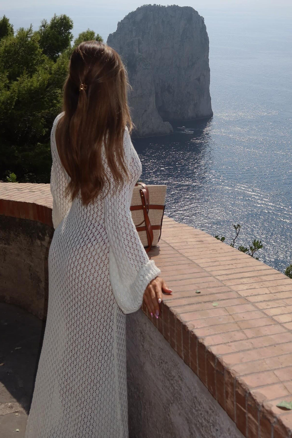 Josie V Yaka Kesikli Örgü Maxi Elbise