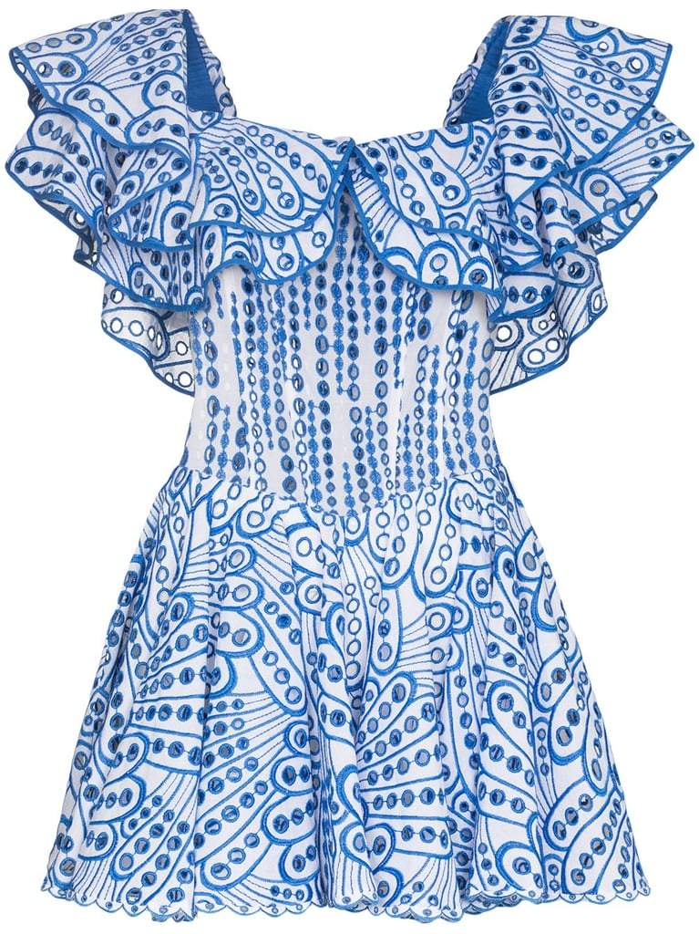 Dolly İşlemeli Dantel Fırfırlı Korse Flare Mini Elbise