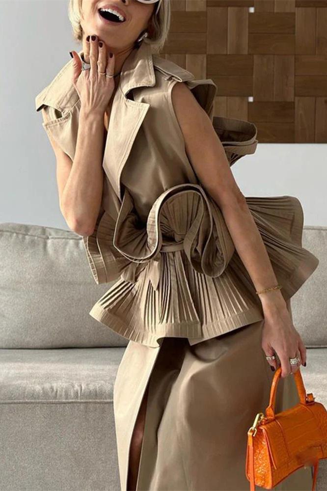 Suzanne Yaka Yaka Fırfırlı Polyester Üst