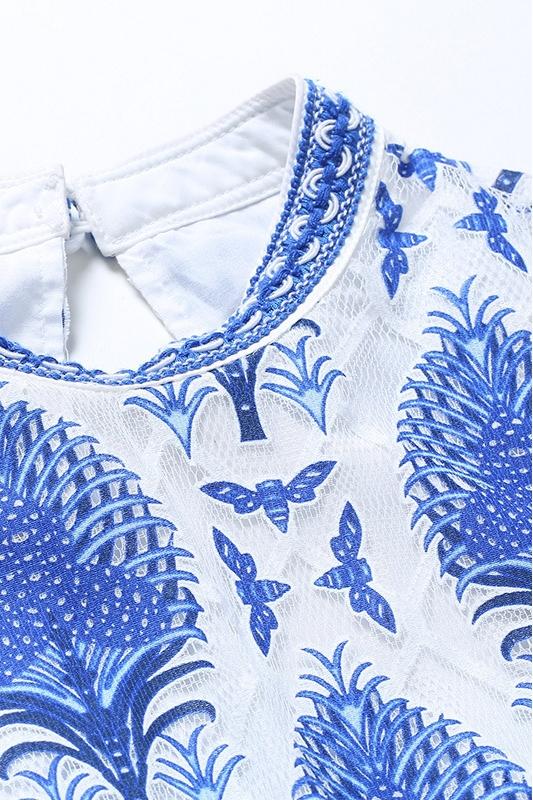 Jolie Baskılı Dantel Püsküllü Tulum