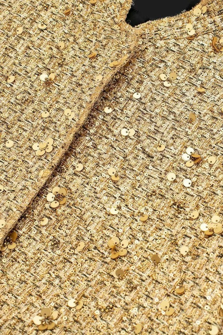 Kimberly Yakalı Metalik Payet Ceket
