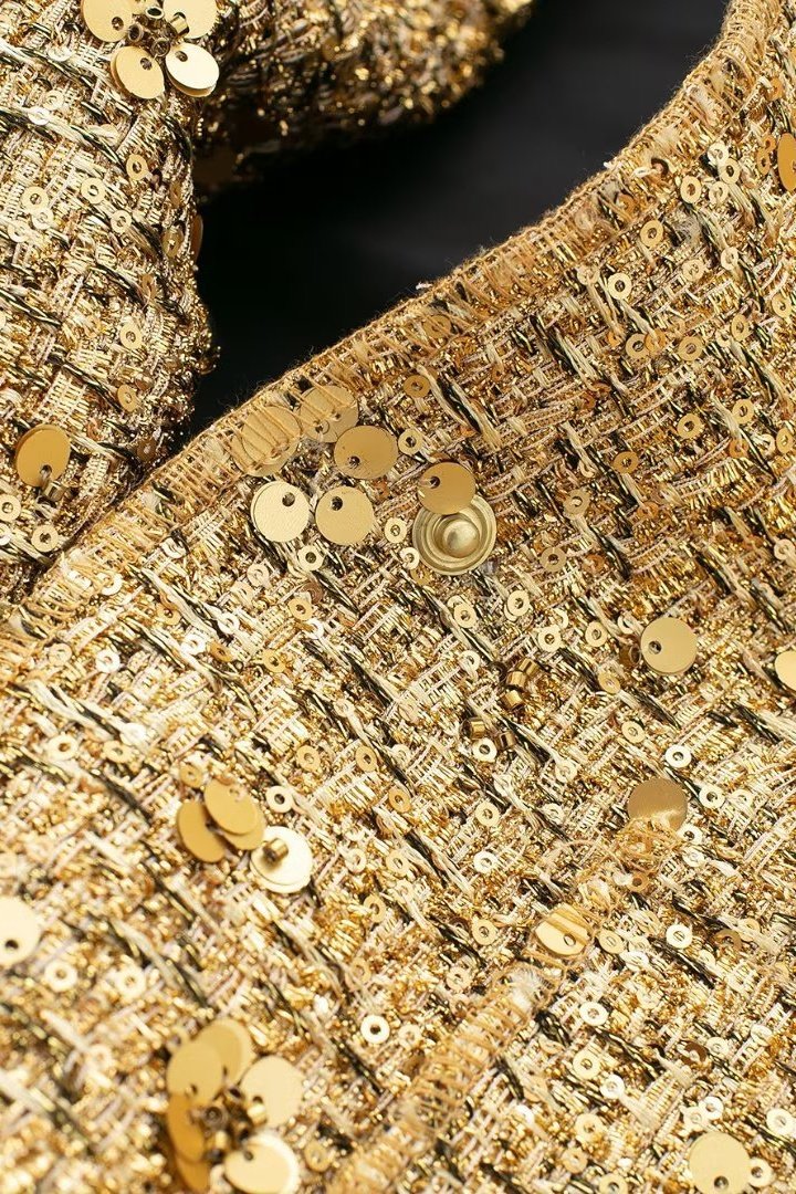 Kimberly Yakalı Metalik Payet Ceket