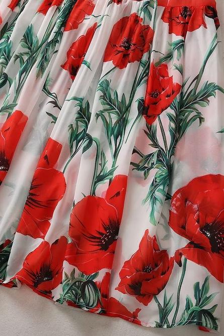 Pauline Baskılı Büzgülü Askılı Maxi Elbise