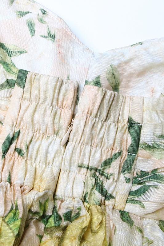 Eula Baskılı Çiçek Desenli Mini Elbise