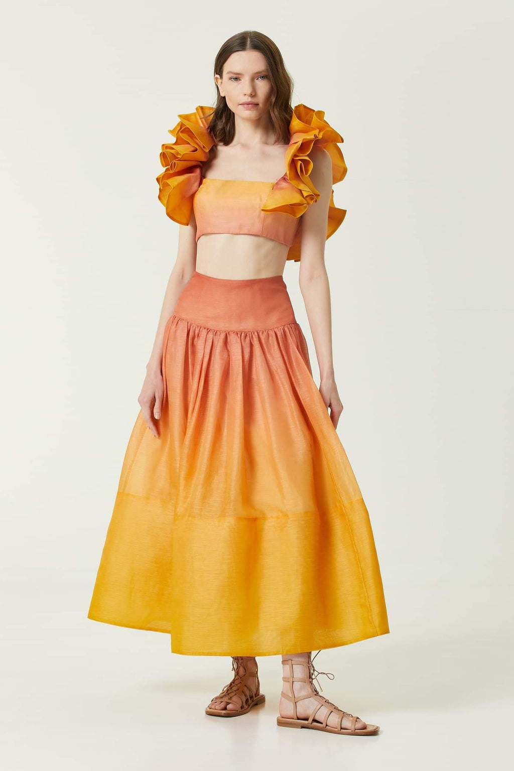 Hannah Fırfırlı Korse Degrade Set