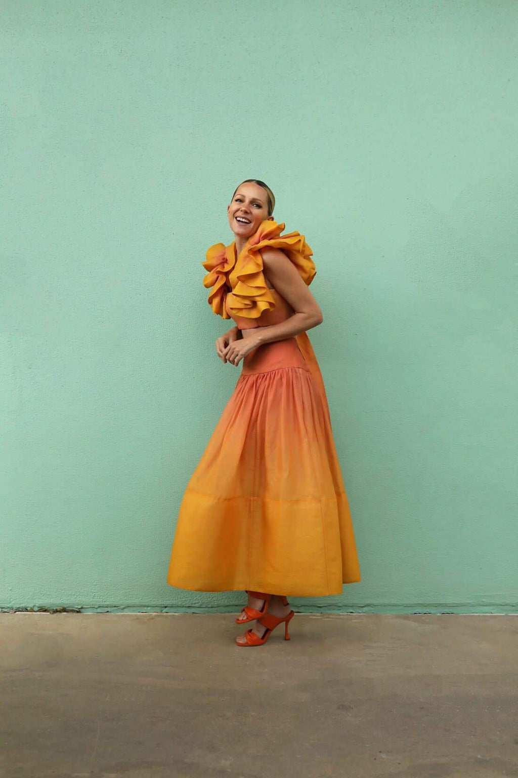 Hannah Fırfırlı Korse Degrade Set