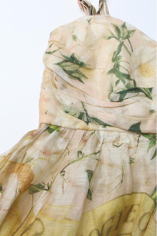 Eula Baskılı Çiçek Desenli Mini Elbise