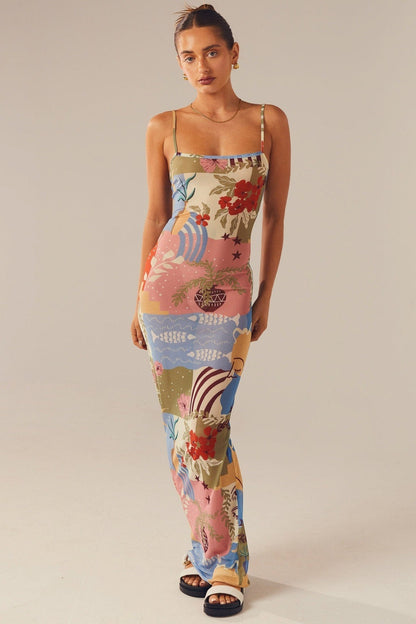 Heloise Baskılı Maxi Slip Elbise