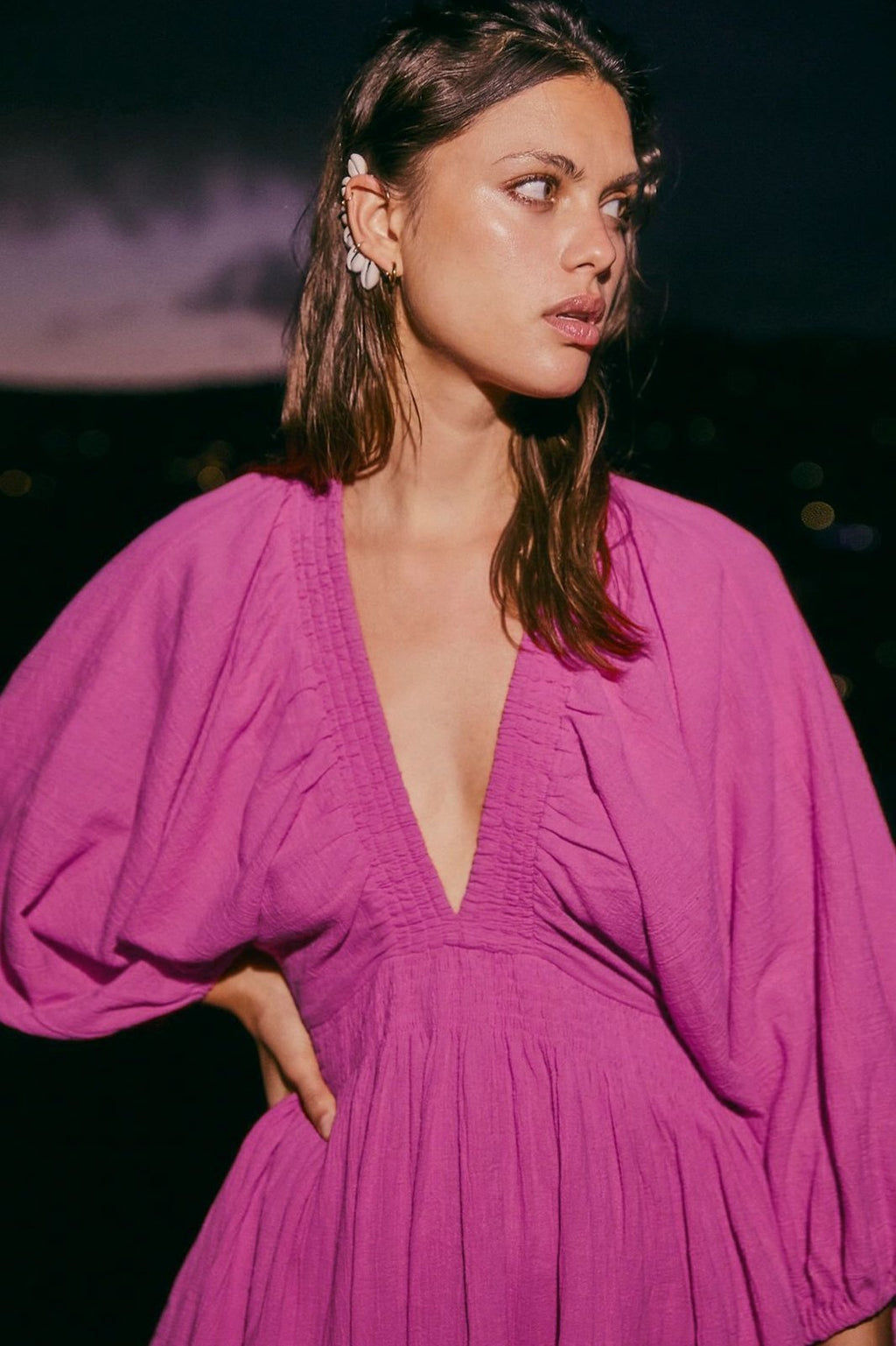 Julie V Yaka Flare Mini Elbise