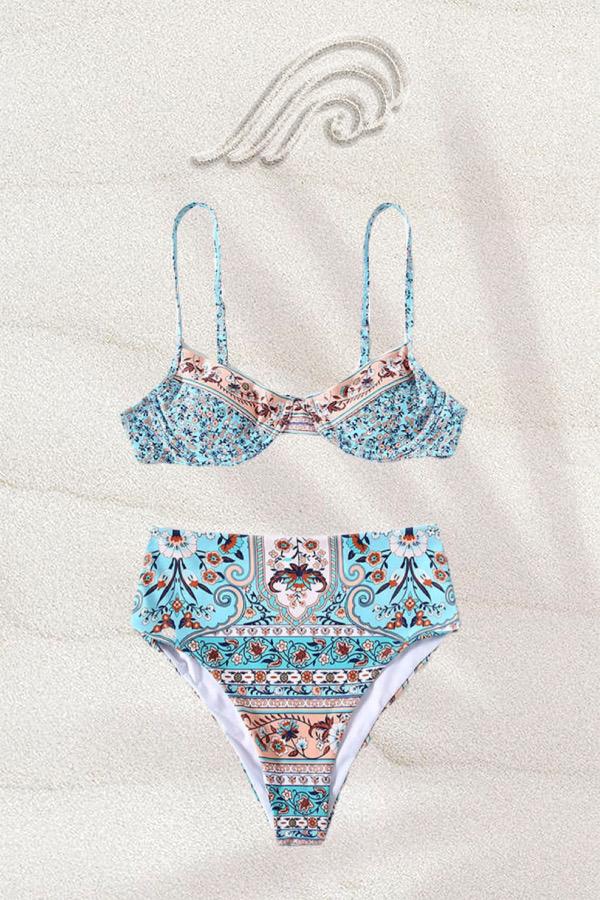 Juliet Baskılı Yüksek Bel Bikini