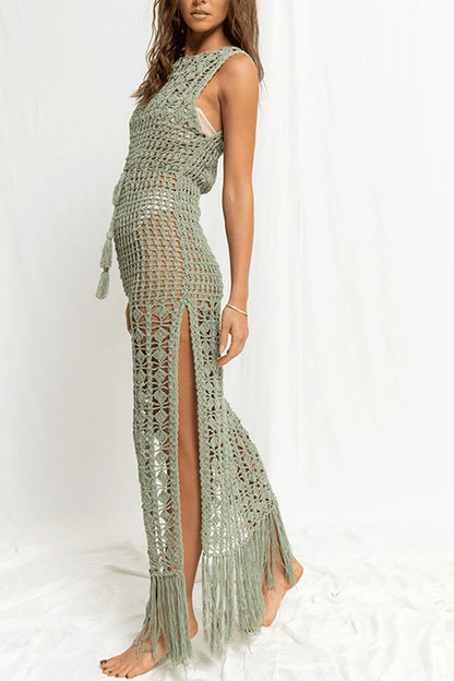 Kay Tığ İşi Bağcıklı Plaj Örtüsü