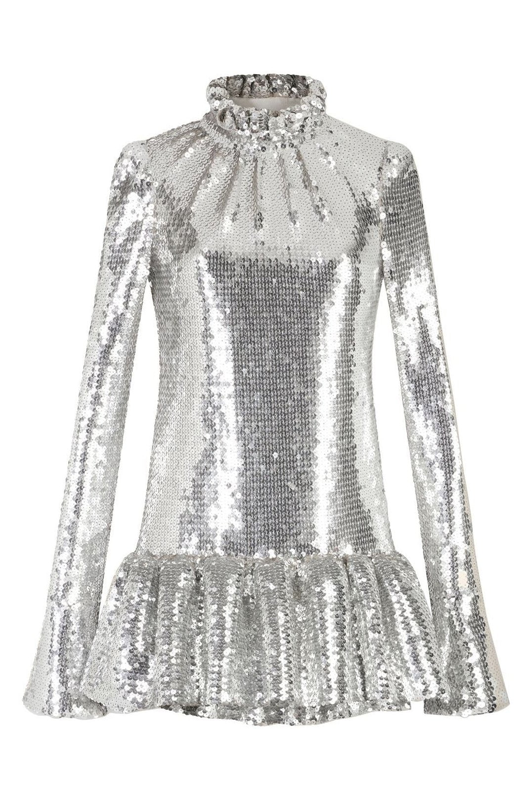 Kristin Fırfırlı Payetler Mini Elbise