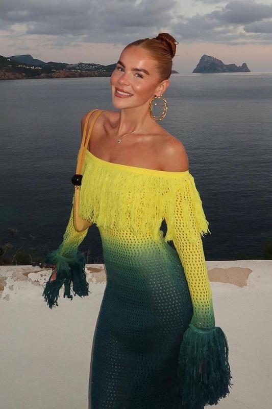 Lara Degrade Püsküllü Tığ İşi Uzun Elbise