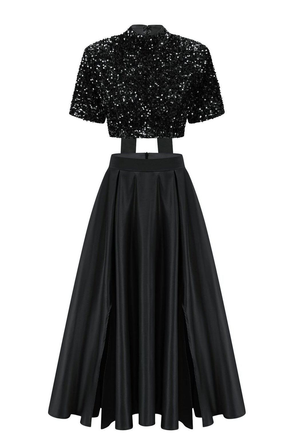 Leia Papyonlu Payet Yırtmaçlı Takım