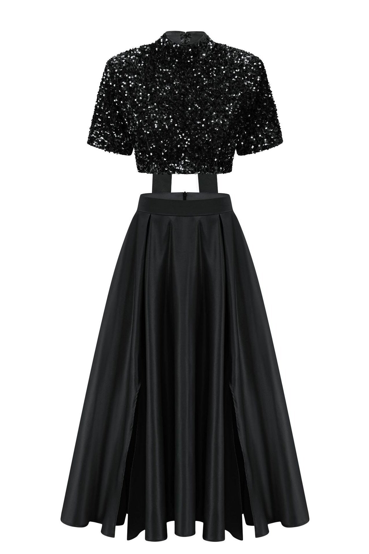 Leia Papyonlu Payet Yırtmaçlı Takım