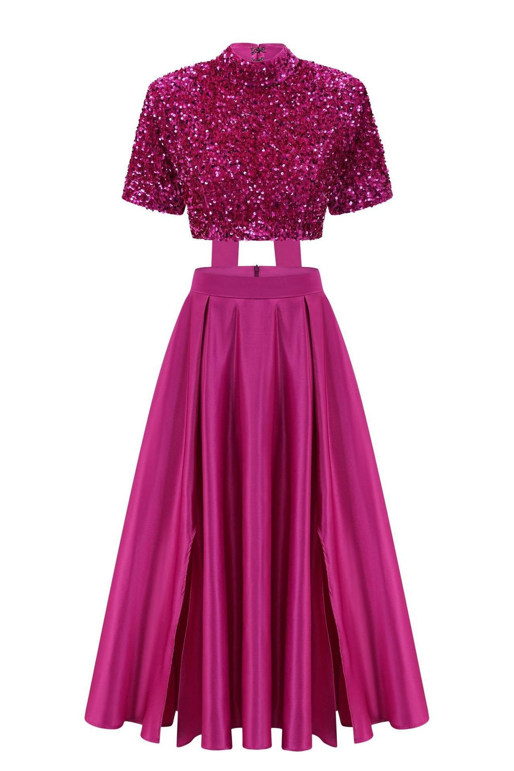 Leia Papyonlu Payet Yırtmaçlı Takım