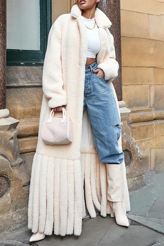 Letitia Kuşaklı Püsküllü Vegan Kürk Palto