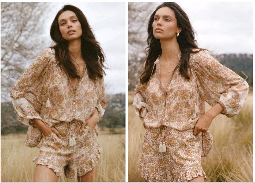 Libby Baskılı Püskül Fiyonklu Bluz