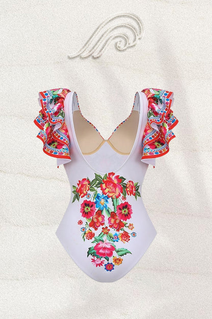 Livia Vintage Çiçek Baskılı İkili Yüzme Takımı