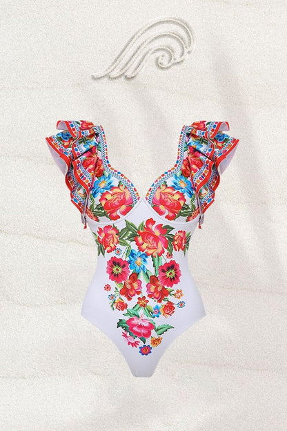 Livia Vintage Çiçek Baskılı İkili Yüzme Takımı